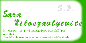 sara miloszavlyevits business card